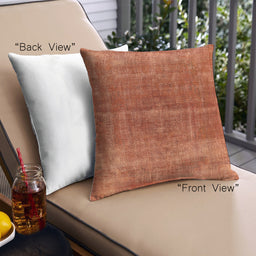 Front View of Mid-Century Modern Urban Square Bright Orange Throw Pillow, 18 inch by 18 inch, pwurb2200