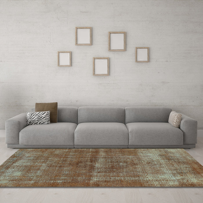 Machine Washable Oriental Light Blue Industrial Rug in a Living Room, wshurb2200lblu