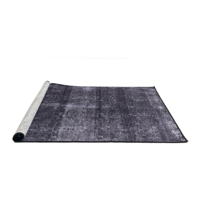Sideview of Machine Washable Industrial Modern Charcoal Blue Rug, wshurb2201