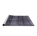 Sideview of Machine Washable Industrial Modern Charcoal Blue Rug, wshurb2201