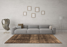 Machine Washable Oriental Brown Industrial Rug in a Living Room,, wshurb2201brn
