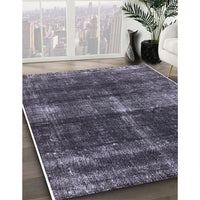 Mid-Century Modern Charcoal Blue Oriental Rug, urb2201