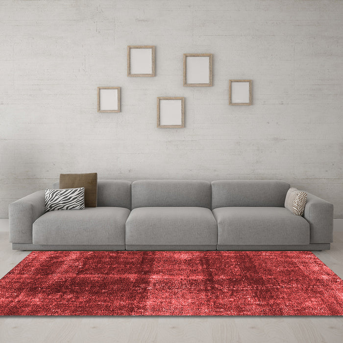 Industrial Red Washable Rugs