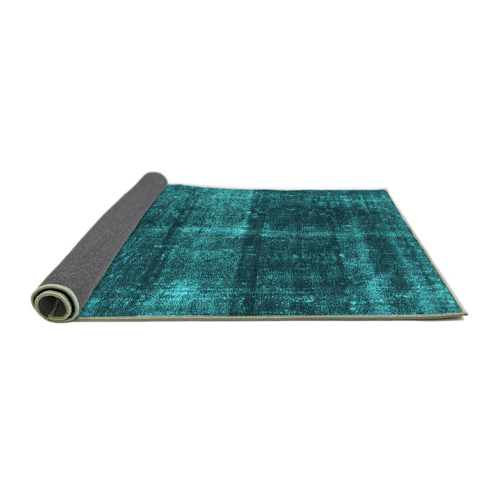 Sideview of Oriental Turquoise Industrial Rug, urb2201turq