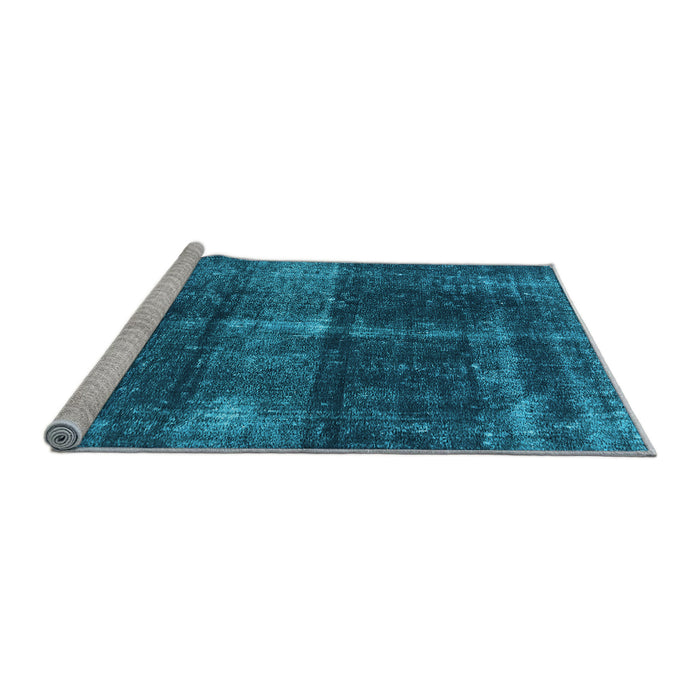 Sideview of Machine Washable Oriental Light Blue Industrial Rug, wshurb2201lblu