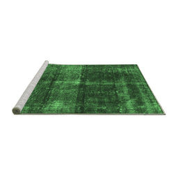 Sideview of Machine Washable Oriental Emerald Green Industrial Area Rugs, wshurb2201emgrn