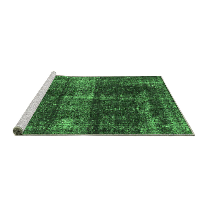 Sideview of Machine Washable Oriental Emerald Green Industrial Area Rugs, wshurb2201emgrn