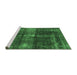 Sideview of Machine Washable Oriental Emerald Green Industrial Area Rugs, wshurb2201emgrn