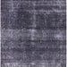 Square Machine Washable Industrial Modern Charcoal Blue Rug, wshurb2201