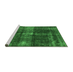 Sideview of Machine Washable Oriental Green Industrial Area Rugs, wshurb2201grn