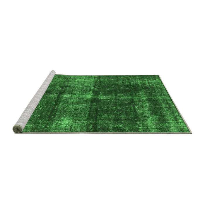 Sideview of Machine Washable Oriental Green Industrial Area Rugs, wshurb2201grn