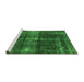 Sideview of Machine Washable Oriental Green Industrial Area Rugs, wshurb2201grn