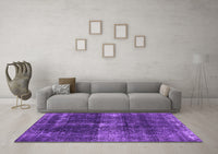 Machine Washable Oriental Purple Industrial Rug, wshurb2201pur