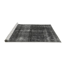 Sideview of Machine Washable Oriental Gray Industrial Rug, wshurb2201gry