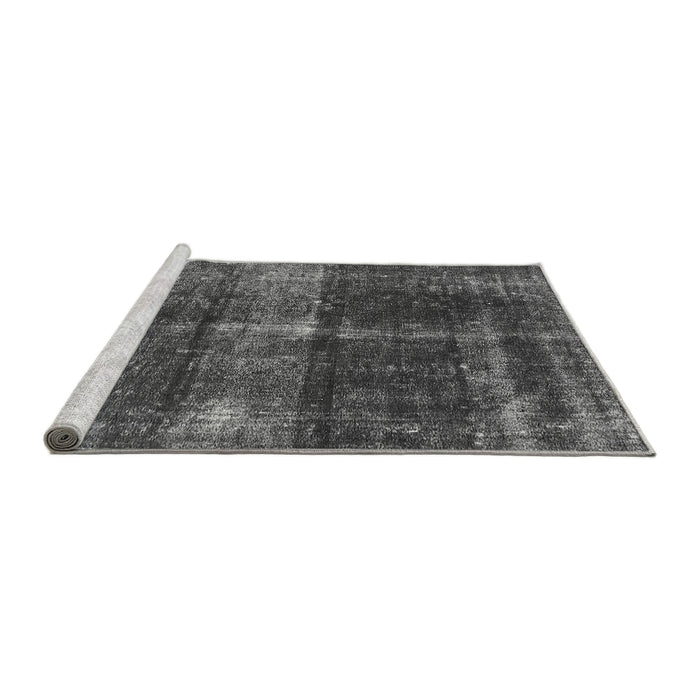 Sideview of Machine Washable Oriental Gray Industrial Rug, wshurb2201gry