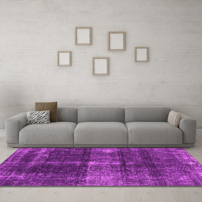 Machine Washable Oriental Pink Industrial Rug in a Living Room, wshurb2201pnk