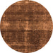 Round Oriental Orange Industrial Rug, urb2201org