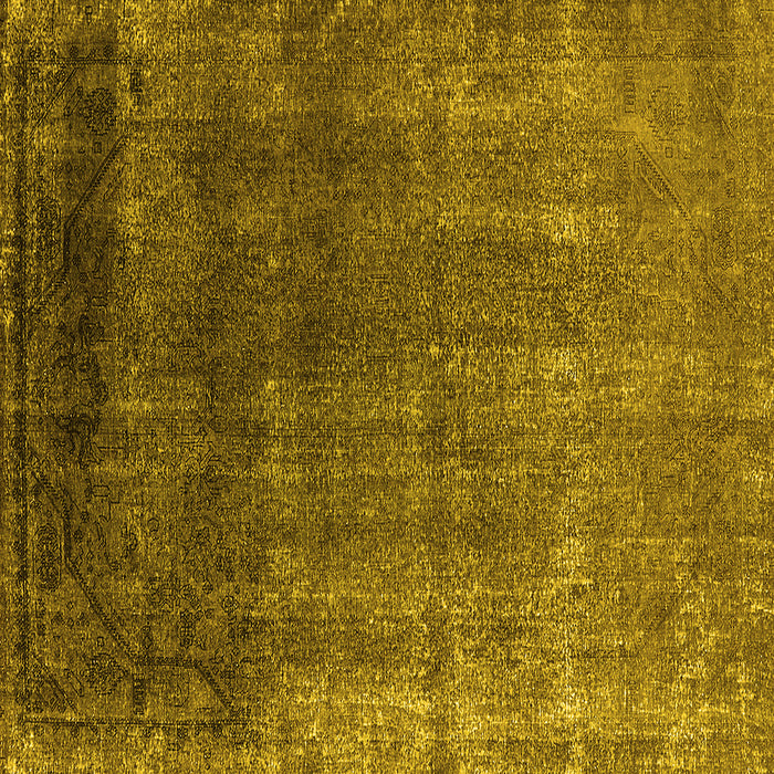 Square Machine Washable Oriental Yellow Industrial Rug, wshurb2202yw