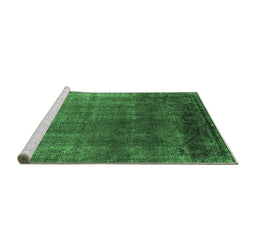 Sideview of Machine Washable Oriental Emerald Green Industrial Area Rugs, wshurb2202emgrn