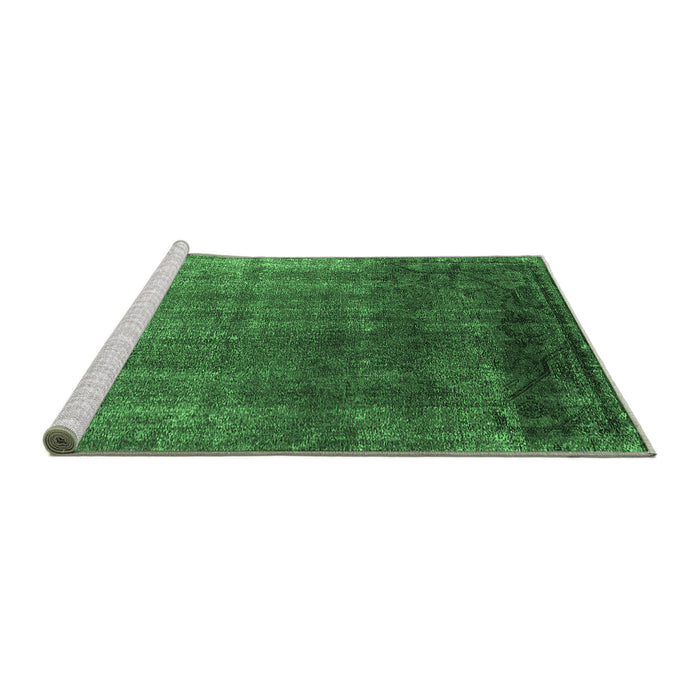 Sideview of Machine Washable Oriental Emerald Green Industrial Area Rugs, wshurb2202emgrn