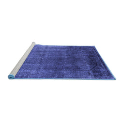 Sideview of Machine Washable Oriental Blue Industrial Rug, wshurb2202blu