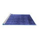 Sideview of Machine Washable Oriental Blue Industrial Rug, wshurb2202blu