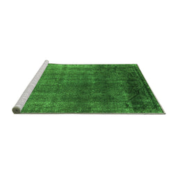 Sideview of Machine Washable Oriental Green Industrial Area Rugs, wshurb2202grn