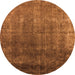 Round Oriental Orange Industrial Rug, urb2202org