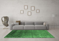 Machine Washable Oriental Emerald Green Industrial Rug, wshurb2202emgrn