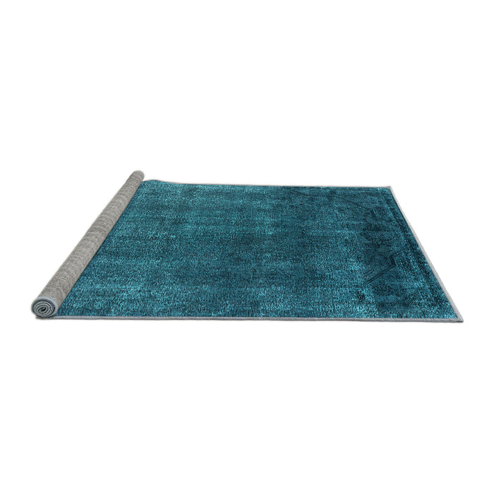Sideview of Machine Washable Oriental Light Blue Industrial Rug, wshurb2202lblu