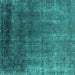 Square Oriental Turquoise Industrial Rug, urb2202turq