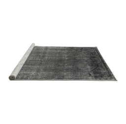 Sideview of Machine Washable Oriental Gray Industrial Rug, wshurb2202gry