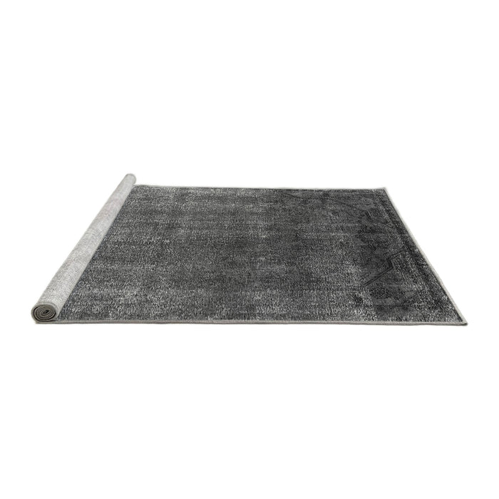 Sideview of Machine Washable Oriental Gray Industrial Rug, wshurb2202gry