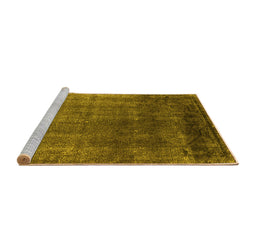 Sideview of Machine Washable Oriental Yellow Industrial Rug, wshurb2202yw