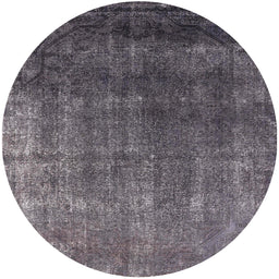 Round Machine Washable Industrial Modern Plum Purple Rug, wshurb2202