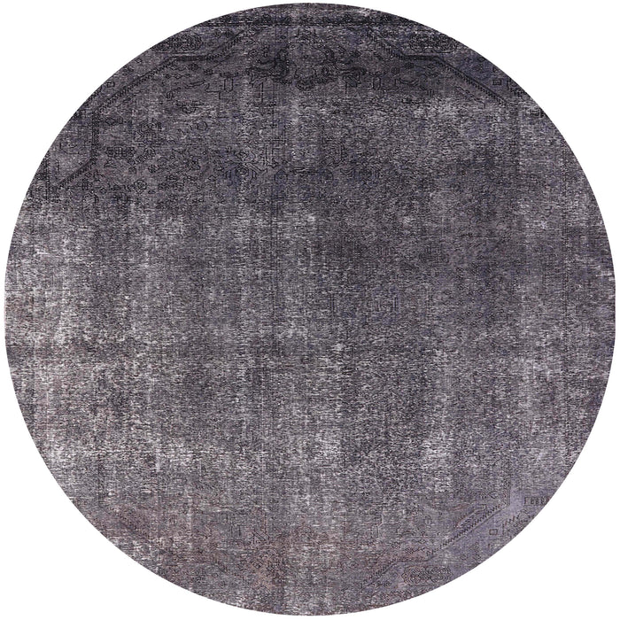Round Machine Washable Industrial Modern Plum Purple Rug, wshurb2202