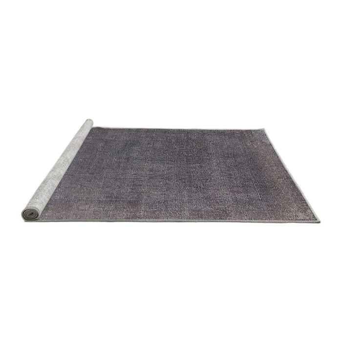 Sideview of Machine Washable Industrial Modern Carbon Gray Rug, wshurb2203