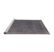 Sideview of Machine Washable Industrial Modern Carbon Gray Rug, wshurb2203