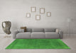 Machine Washable Oriental Green Industrial Area Rugs in a Living Room,, wshurb2203grn
