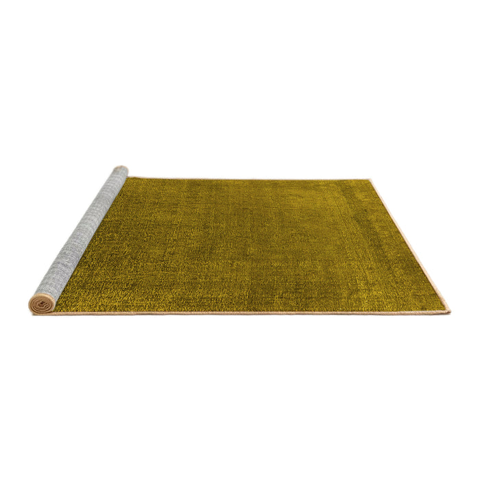 Sideview of Machine Washable Oriental Yellow Industrial Rug, wshurb2203yw