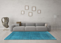 Machine Washable Oriental Light Blue Industrial Rug, wshurb2203lblu