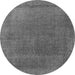 Round Oriental Gray Industrial Rug, urb2203gry