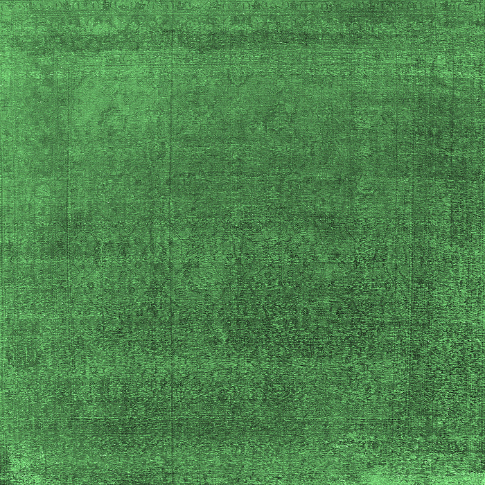 Square Machine Washable Oriental Emerald Green Industrial Area Rugs, wshurb2203emgrn