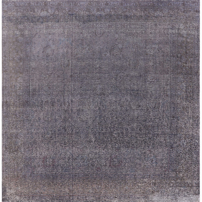 Square Mid-Century Modern Carbon Gray Oriental Rug, urb2203