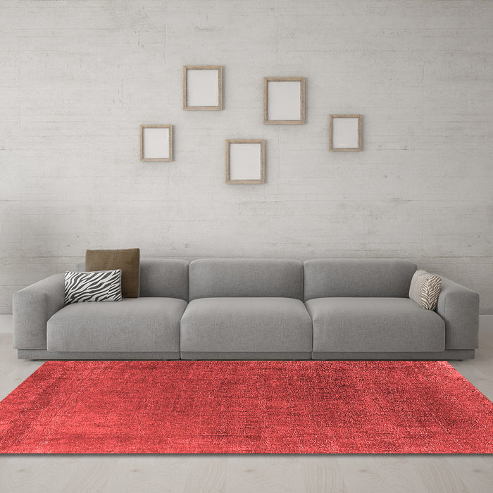 Industrial Red Washable Rugs