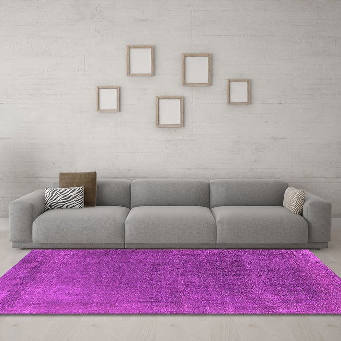 Machine Washable Oriental Pink Industrial Rug in a Living Room, wshurb2203pnk