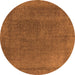 Round Oriental Orange Industrial Rug, urb2203org