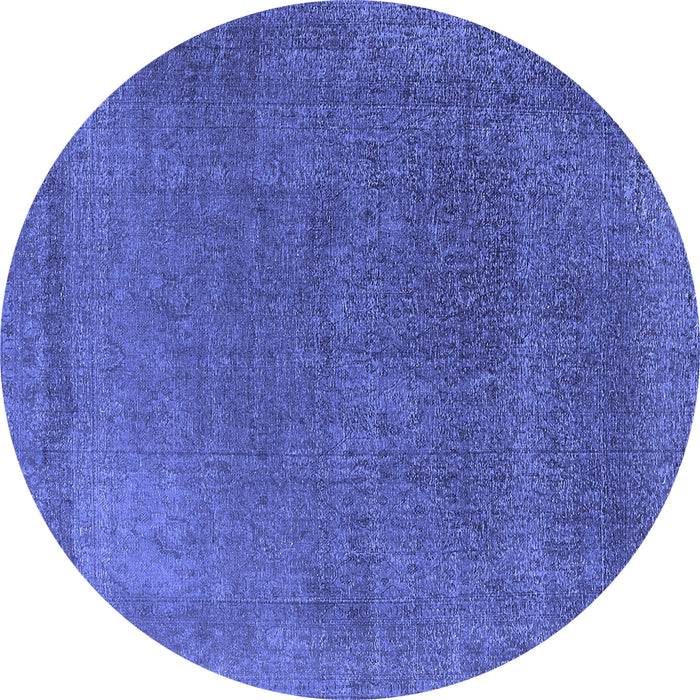 Round Oriental Blue Industrial Rug, urb2203blu
