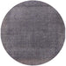 Round Mid-Century Modern Carbon Gray Oriental Rug, urb2203