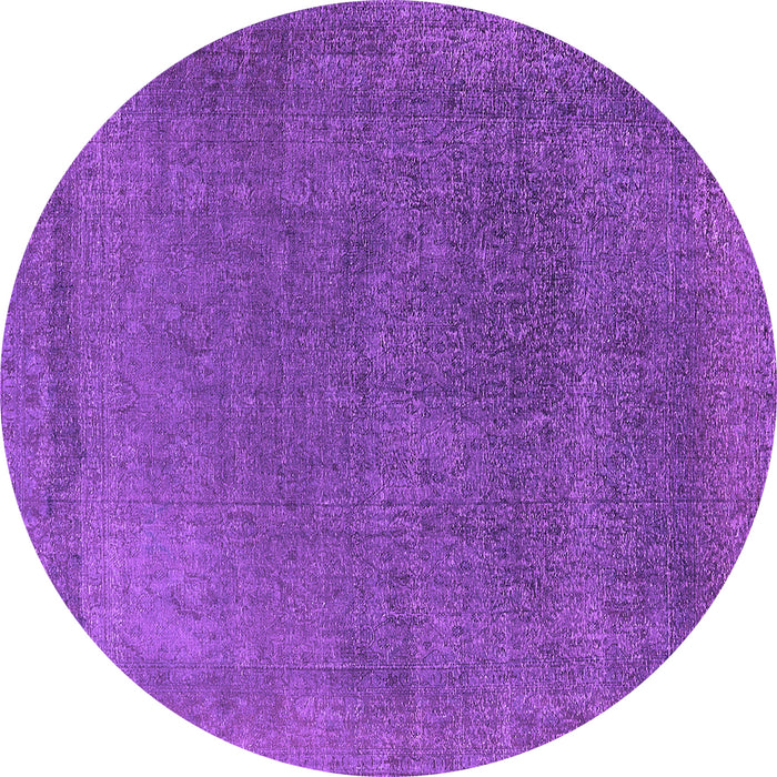Round Oriental Purple Industrial Rug, urb2203pur